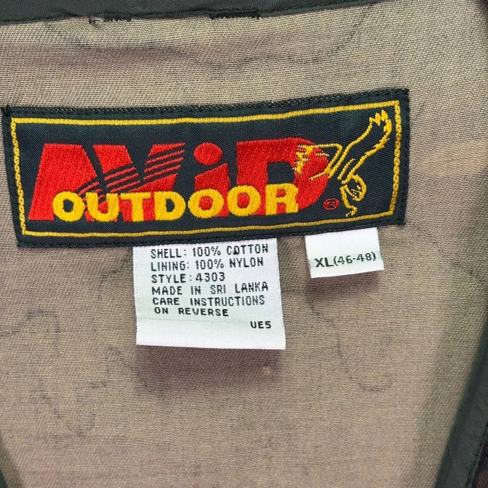 Vtg Avid Outdoor Mens Vest Sz XL Camo Hunting Utility Multi Pocket Game Bag 4303